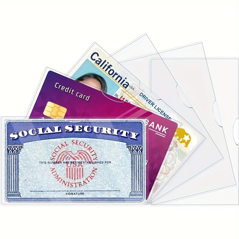Transparent PVC Sleeves for Social Security Cards, Featuring * Designed for  Easy Insertion And Removal - a Protective Solution for Your SSN And  Medicare Cards on Your Office Desk