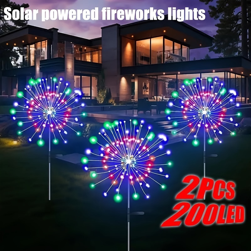 

Holiday Outdoor Waterproof Decorative Fireworks Light 200leds Color Fairy Lamp Simulates Fireworks Effect With 8 Lighting For Diy Decoration Lighting Fixtures Of Any Shape