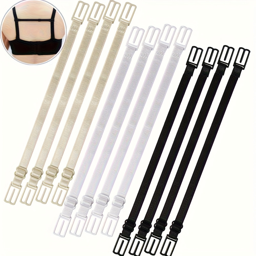 E-shop 12 Stück -Rutsch BH-Träger – Unsichtbare BH-Rückenclips elastische verstellbare BH-Träger, bequeme verstellbare elastische
