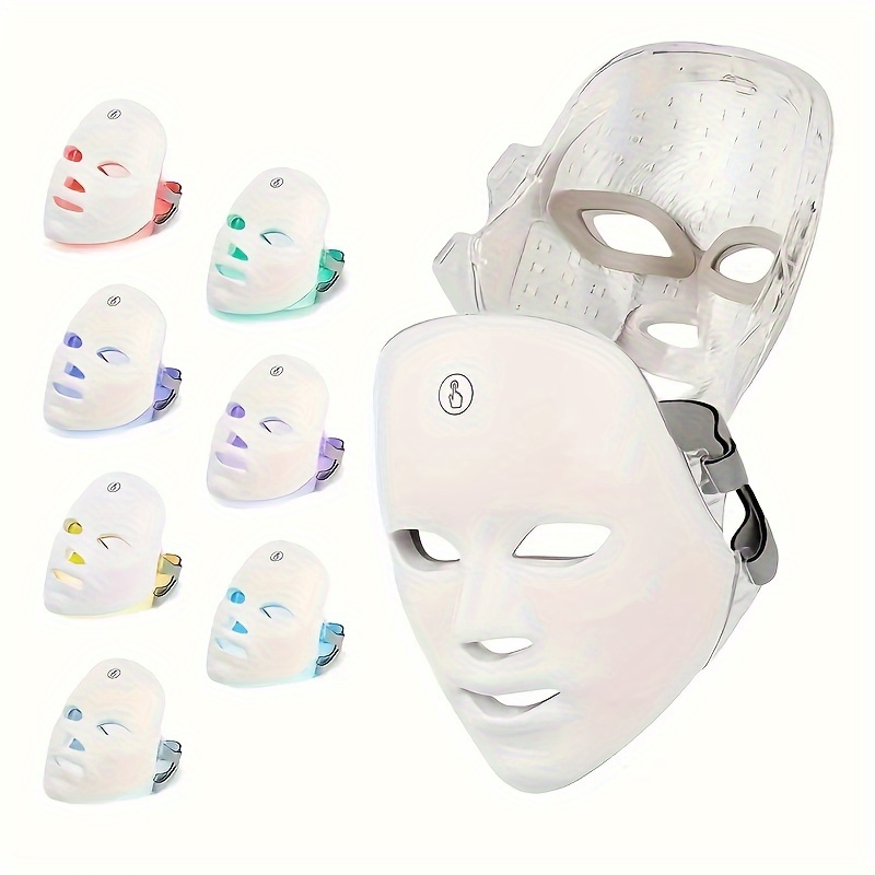 

7-color Led Facial Mask, Usb Rechargeable With Large Capacity Battery, Light Therapy Device, Beauty Skin Care Tool