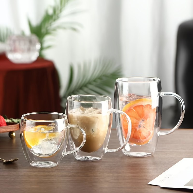 

Elegant Double-walled Glass Coffee Mug - Insulated, Reusable For Hot & Cold Drinks