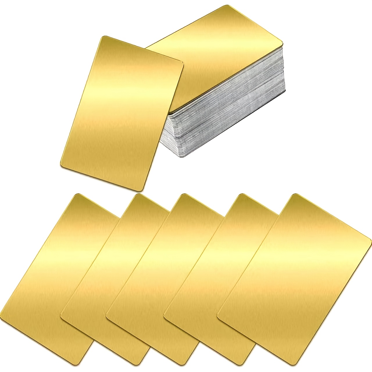 TEMU 42 Blank Engraving Business Cards, Office Nameplate Engraving Debugging Materials, Metal Business Card Laser Marking Thin Cards, Colors Are