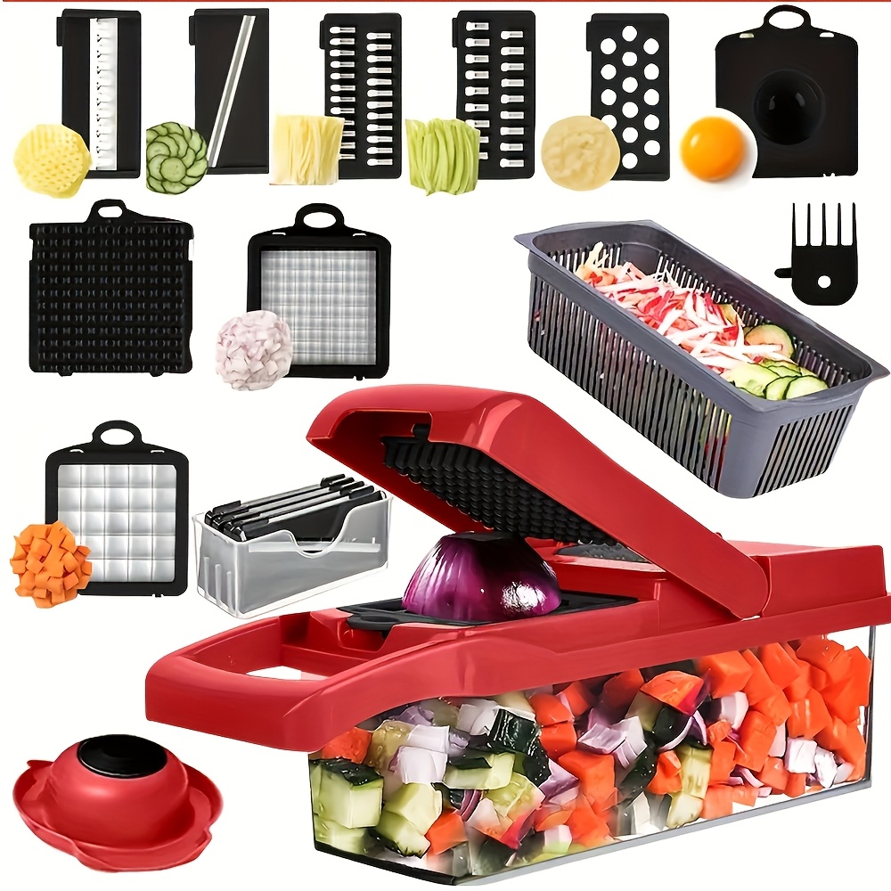 16pcs random blade set multifunctional vegetable slicer and dicer with interchangeable blades     dice and   vegetables quickly prepare meals slicer with 8 random blades   container details 2