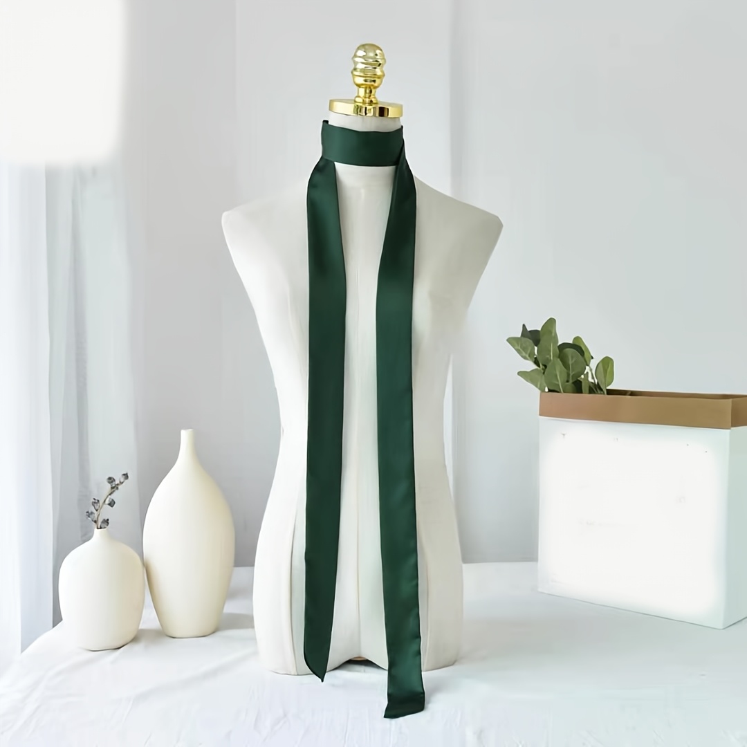 TEMU Minimalist Solid-color Long Ribbons For Women, Suitable As Headbands, Bag Scarves, Waist Accessories, Neck Accessories, And Hat Accessories.