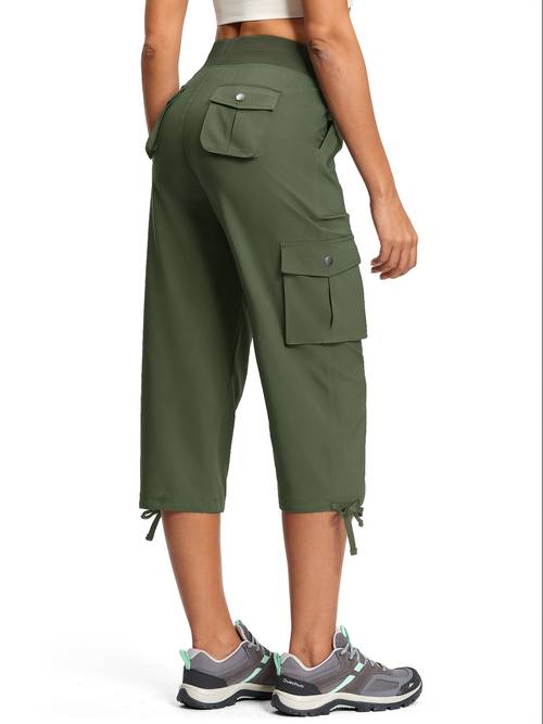 cargo capri pants for women lightweight quick dry upf 50 summer capris with 8 pockets for hiking travel casual