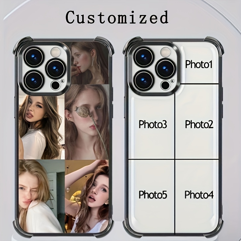 TEMU Phone Case - 1pc Diy Custom Personalized Phone Case With Photo Any Pattern Phone Case Pattern Plating Anti-drop Transparent Phone Case Suitable