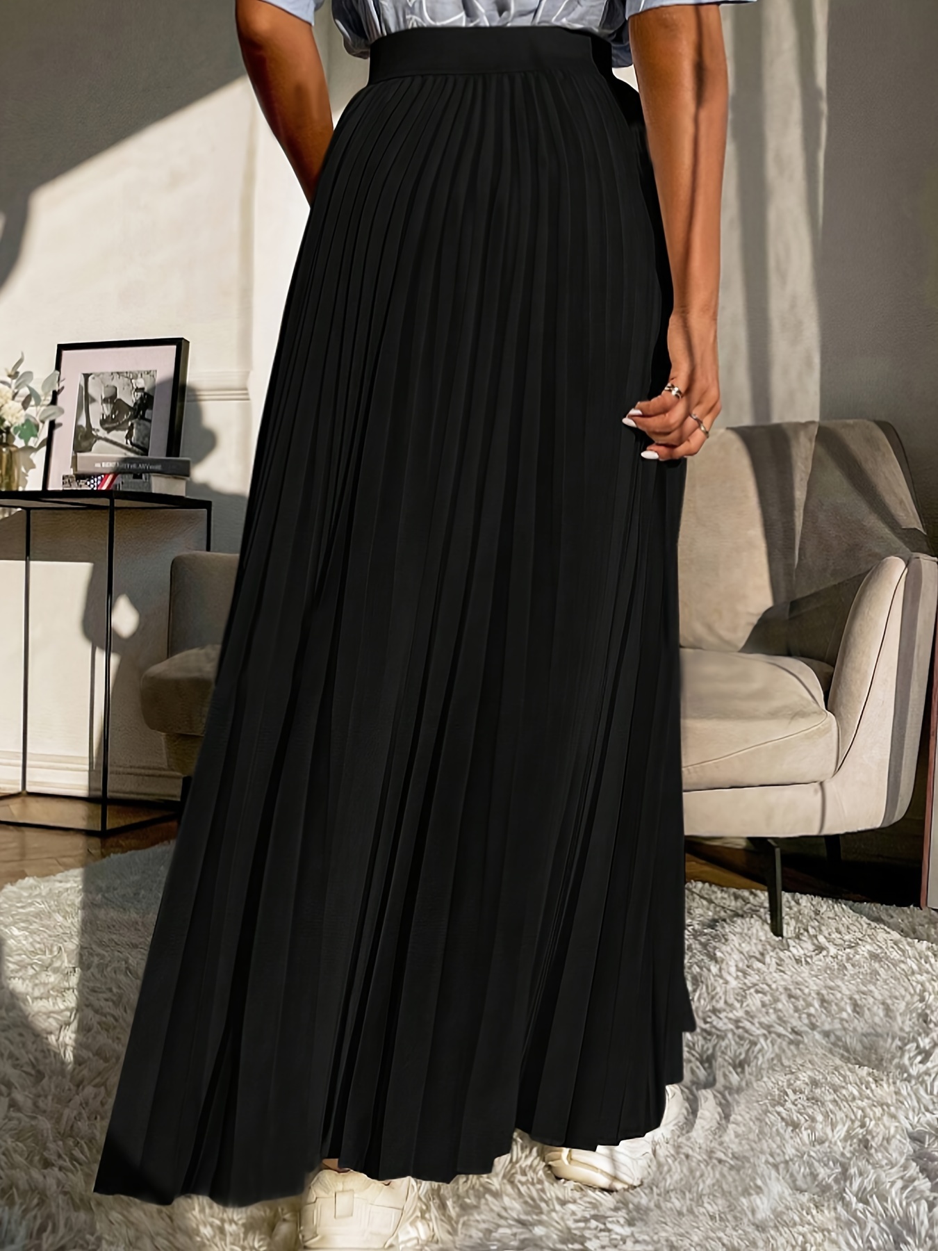 slim fit dress slacks Gathered Panel Skirt With Ruffles in White
