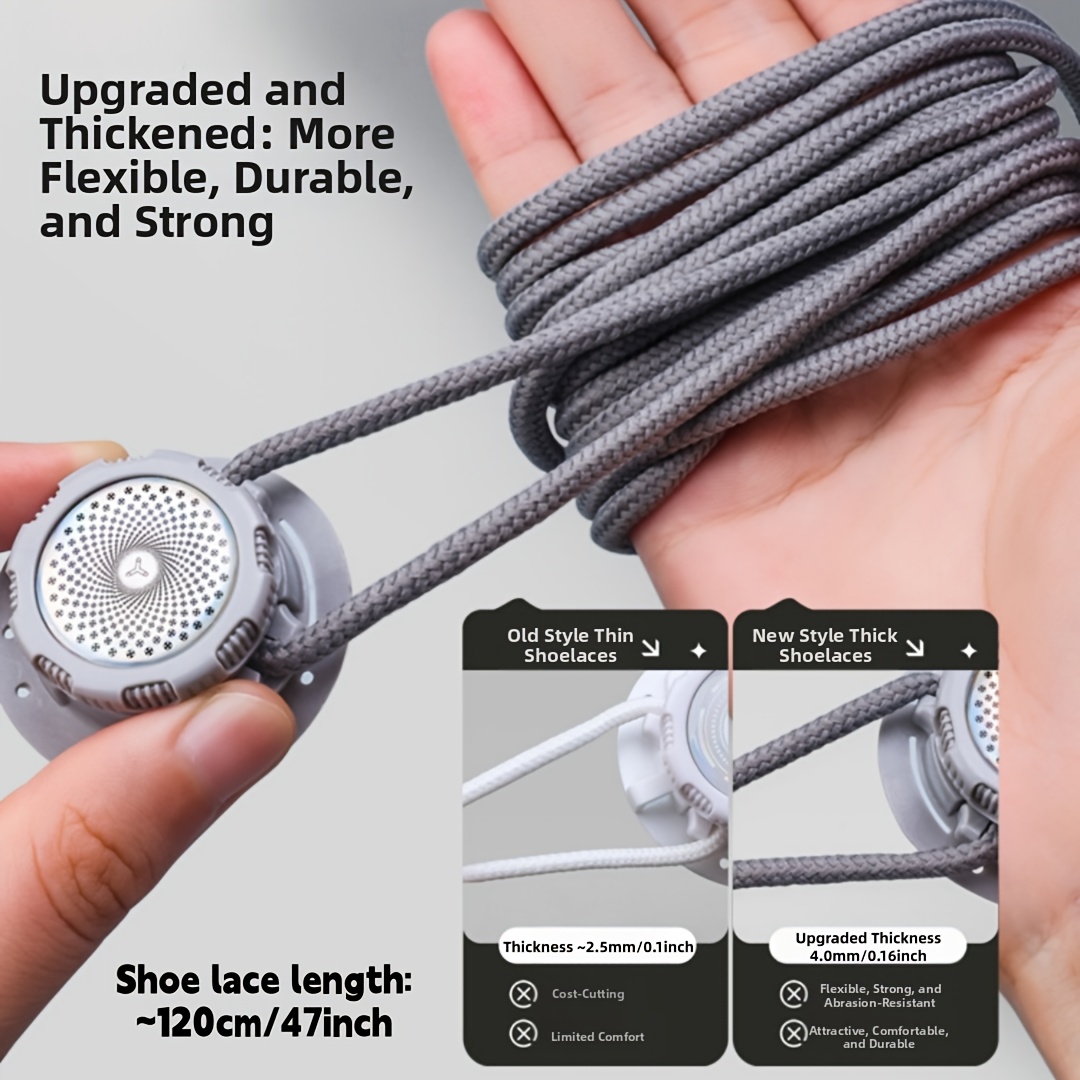latest upgrade rotary dial lace free shoelace pre assembled     reinforced design fashionable and trendy gray unisex without battery