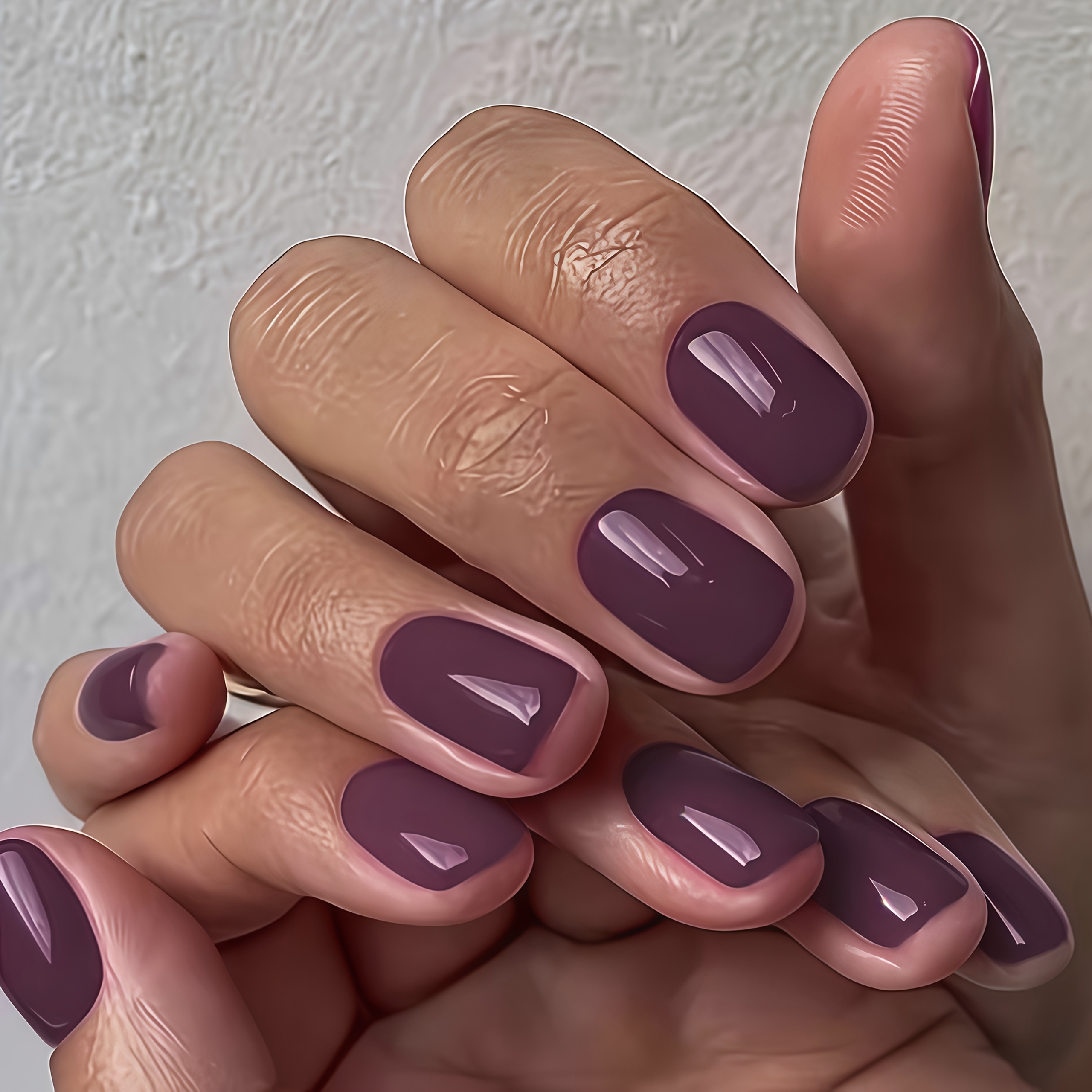 TEMU 49pcs Set: 48 Wearable Nails And 1 Nail Art Accessory, Dark Purple Short Square Cute Fake Nails - Suitable For Women, Hand Nail Art Patches