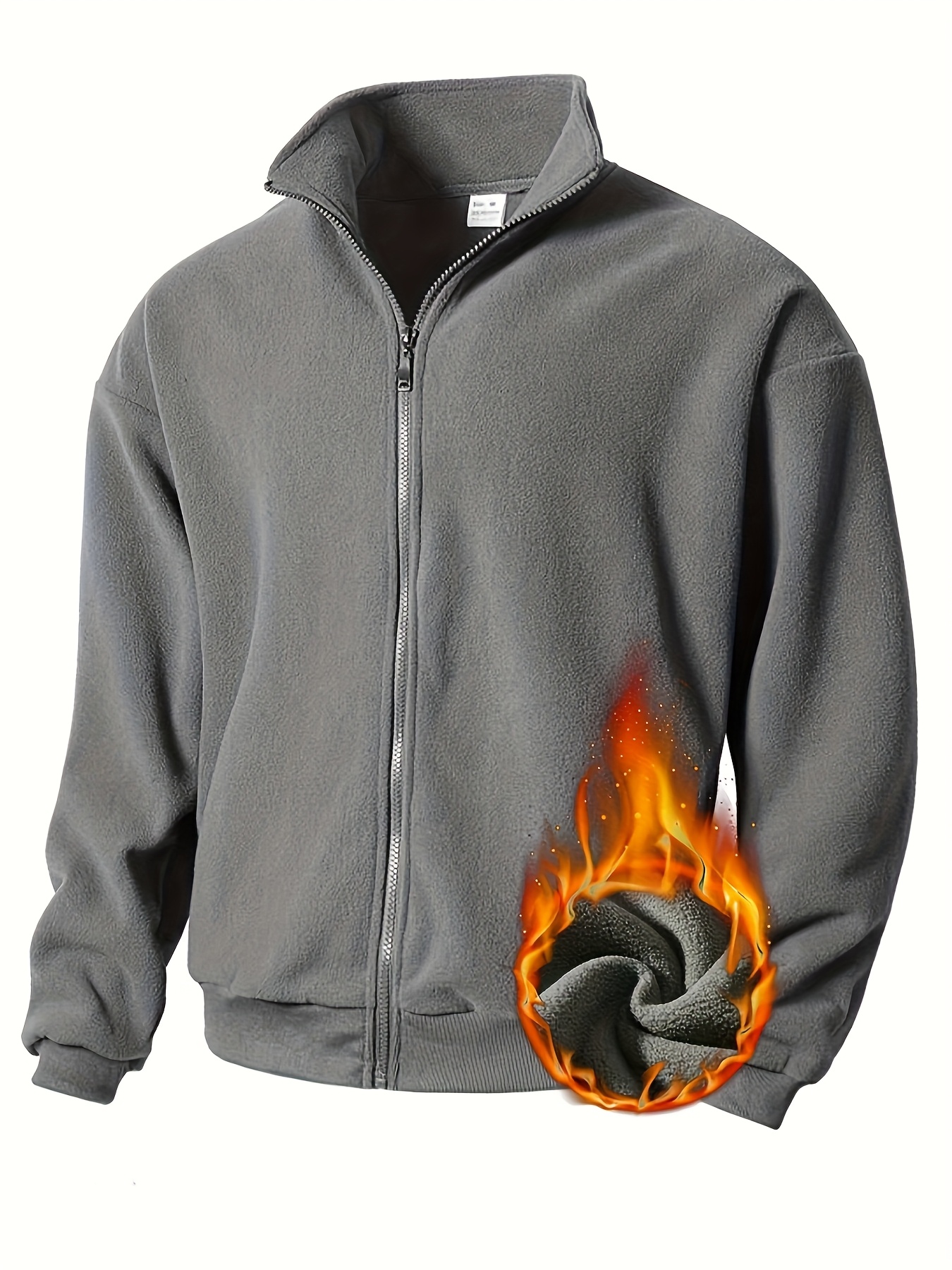 new fleece lined sports outdoor jacket mens autumn and winter stand up collar sports fitness top cardigan