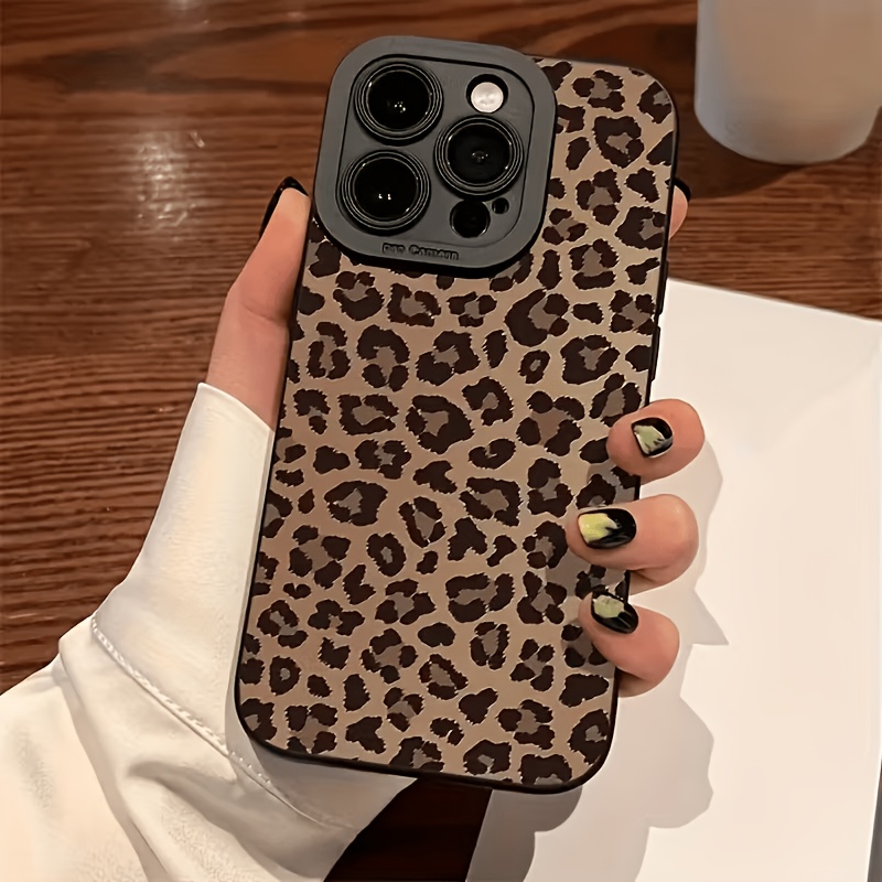 TEMU Coque de téléphone - 1pc Coque de téléphone de protection à bord souple avec imprimé léopard, tendance, adaptée pour Iphone 17/17 Pro Max /17