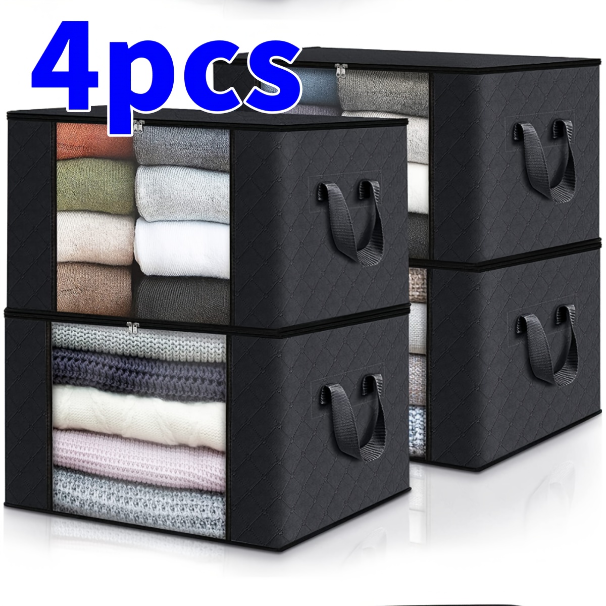 

4pcs , Rectangular Organizer For Closet, , - Multipurpose, , Non-waterproof, -bed