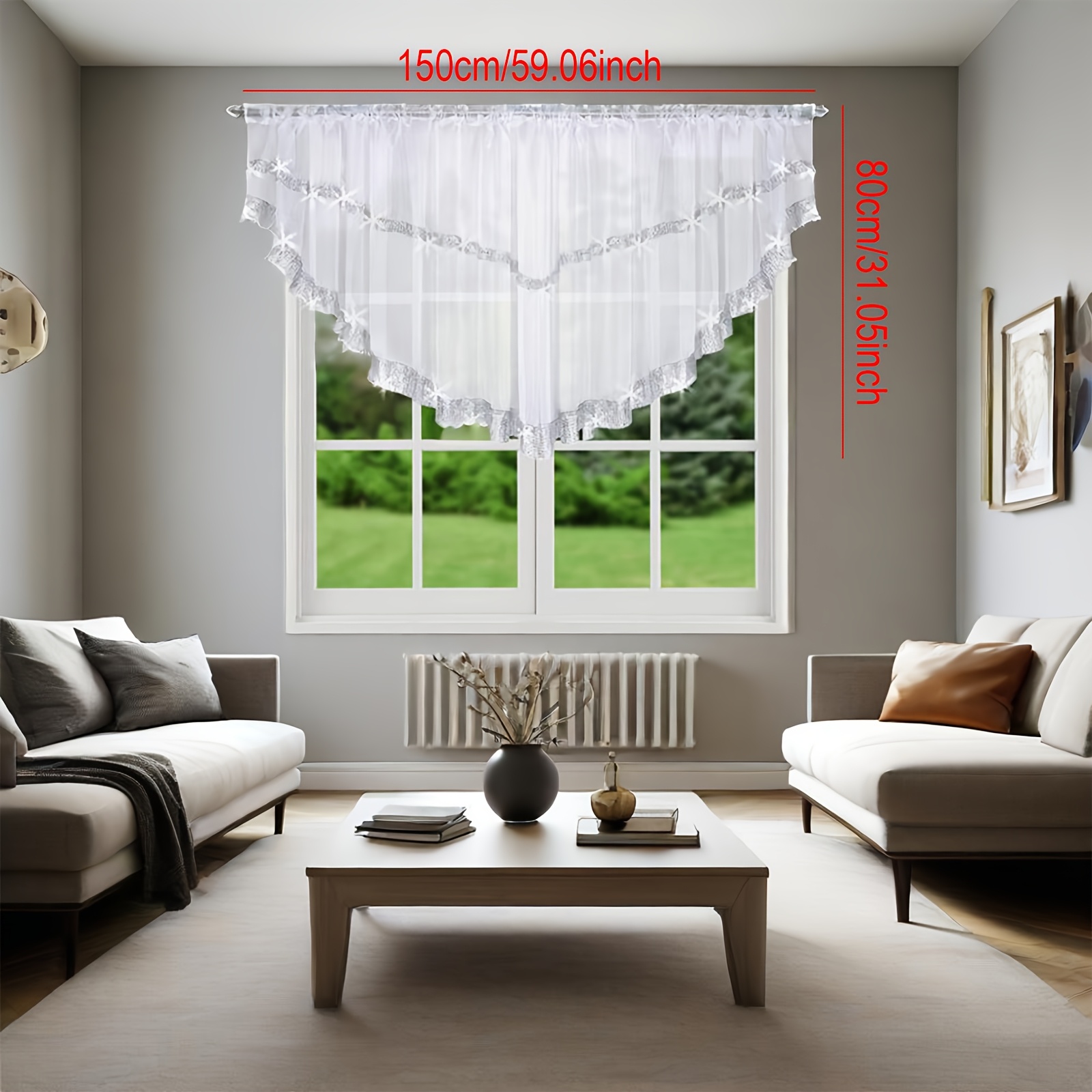 E-shop Musselin Vorhangpanel, (150/200/380 x 80 cm) Erhältlich in drei Größen, gebogenes Saum mit silberner Glitzerkante, Stangentaschen und