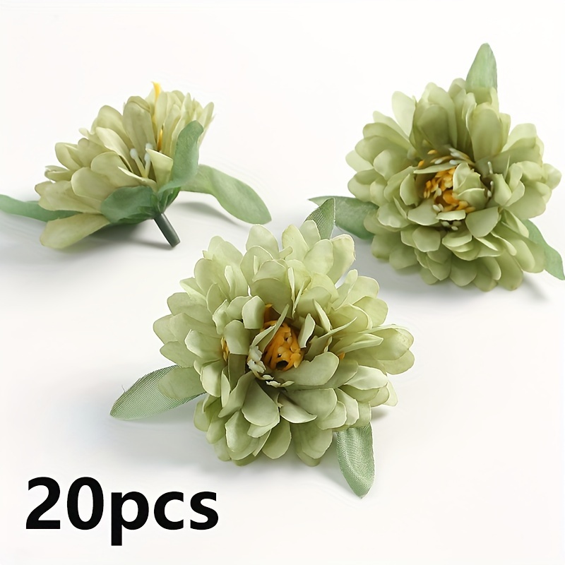 TEMU 20pcs Silk Hydrangea Flower Heads, 6.5cm Artificial Bouquet For Diy Home Decor, Party, Wedding Wall, Christmas, Valentine's Day, Thanksgiving,