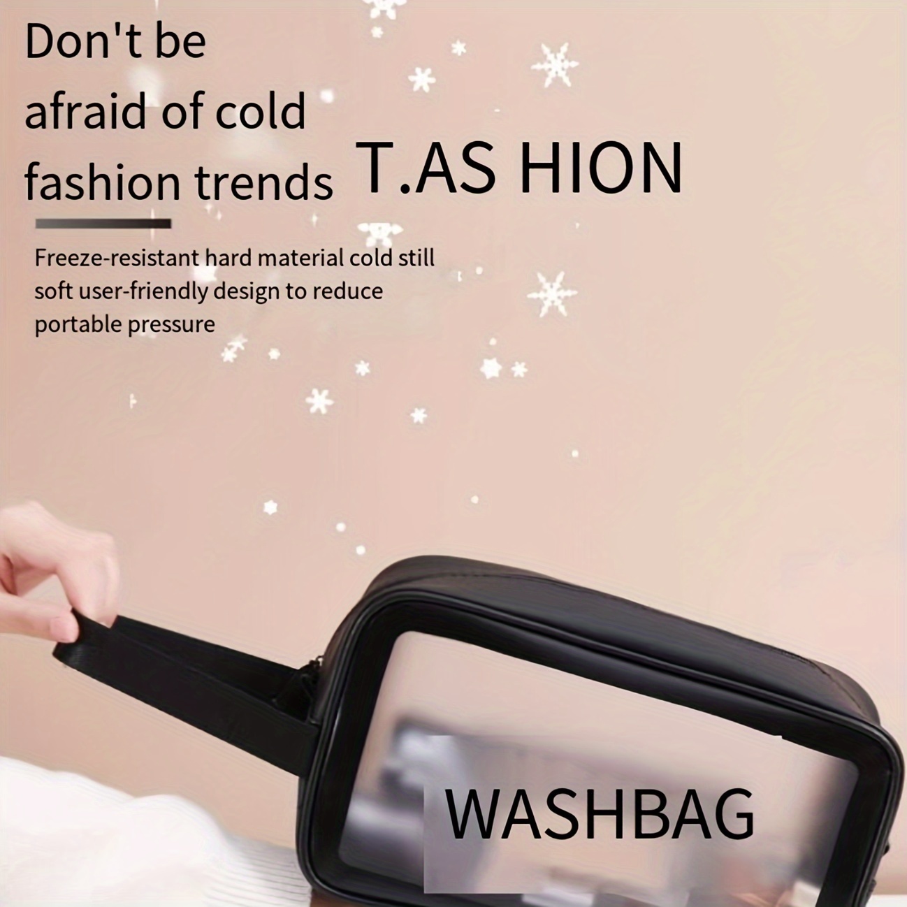 1pc Waterproof PVC Toiletry Bag - Lightweight Travel Cosmetic Organizer with Clear Window, Stain-Resistant Minimalist Design, Top Handle & Zipper Closure for Beach, Gym, Commute, Gym Storage | Sleek Appearance | Stainresistant Material, Toiletry Travel Bag