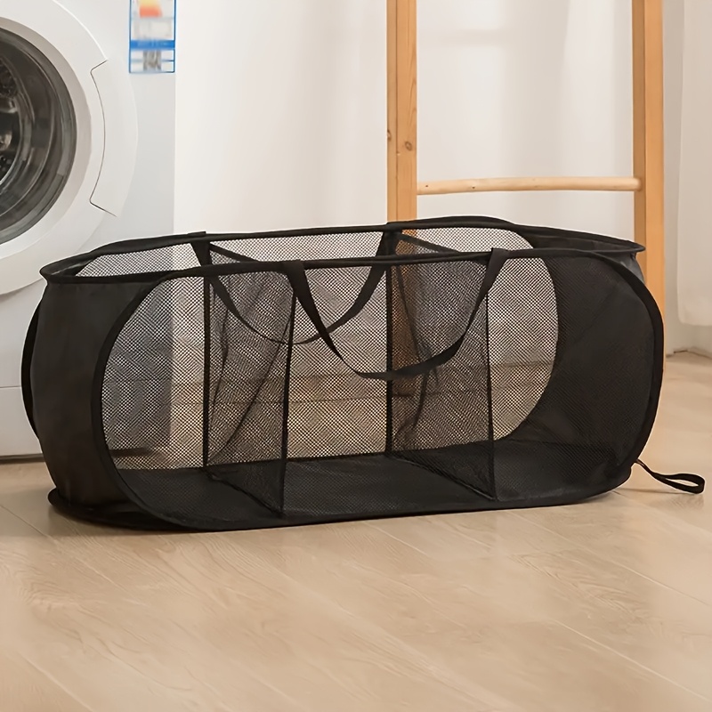 

A Breathable, Sturdy, Foldable, Space-saving Laundry Basket With A Wide Opening And , Featuring A Mesh Pop-, Ideal For Storing Dirty Clothes And Organizing The Bathroom.