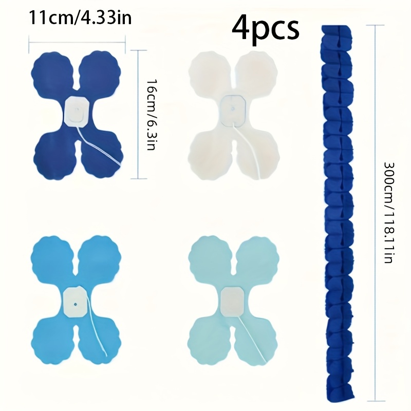 2/4pcs Of Paper Flower Garland, Blue Ocean Party Streamers, Reusable Hanging Banner Suitable For Wedding, Birthday, Backdrop, And Graduation Decoration