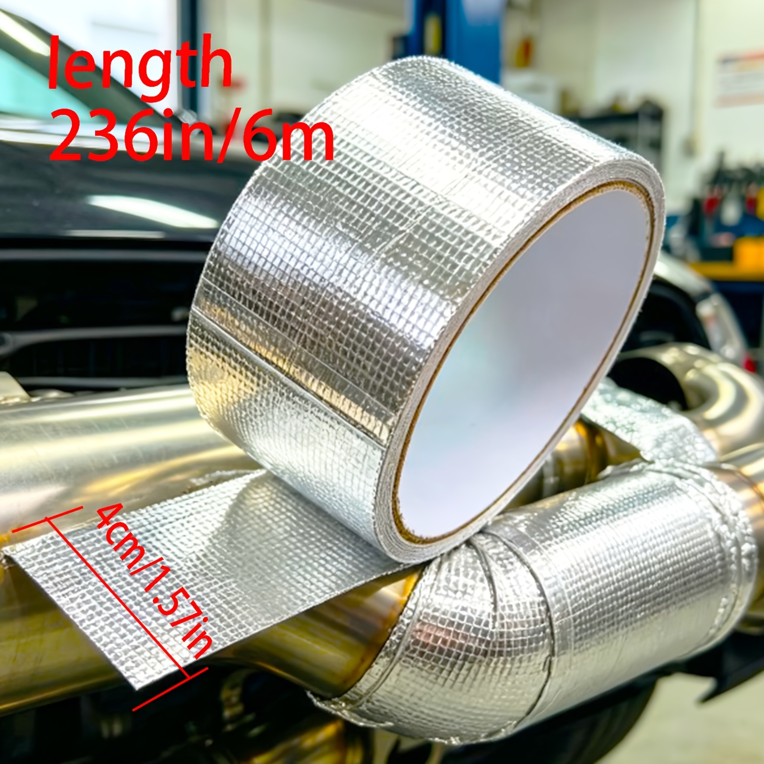 TEMU 1 Roll - 236 Inch High Temperature Insulation Tapes, Oil-resistant Self-adhesive Duct Tape, Suitable For Car Exhaust Pipes, Hvac Ducts, And Home