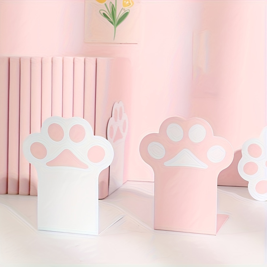 

1pair Of Cute Cute Cat Paws Book Stand, Simple Metal Cartoon Book Stand, Good Looking Desktop Bookshelf, With Non-slip Bottom Pad