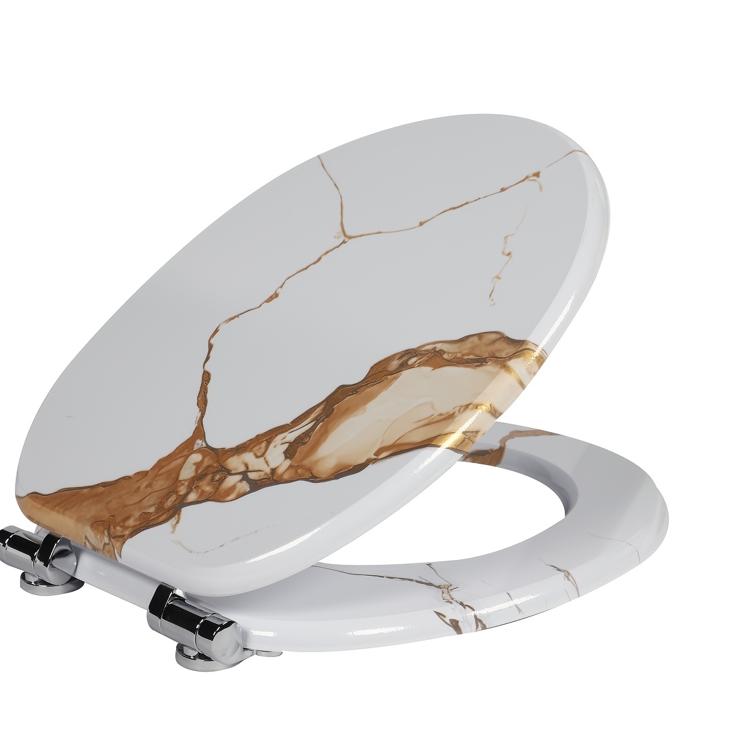 Image of Toilet Seat, Mdf Toilet Lid, Mechanism, , O-shaped Toilet Seat With Adjustable Hinges, Wooden Toilet Seat, Sturdy Quality