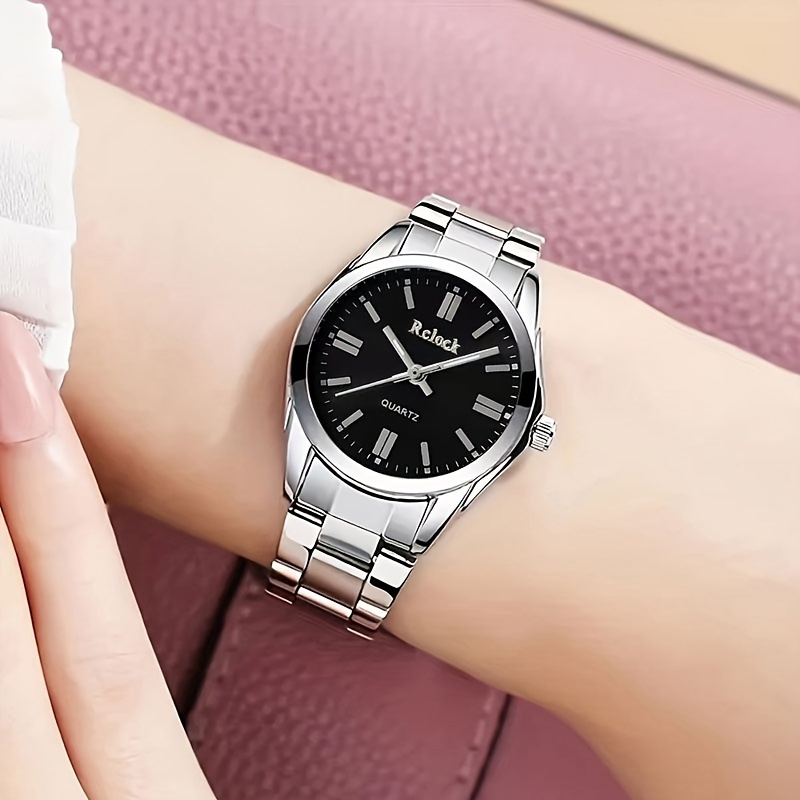 Elegant Ladies Quartz Watch - Fashionable Round Alloy Case, Non-rechargeable Battery, Women's Watch, Quartz Watch,able Multifunctional