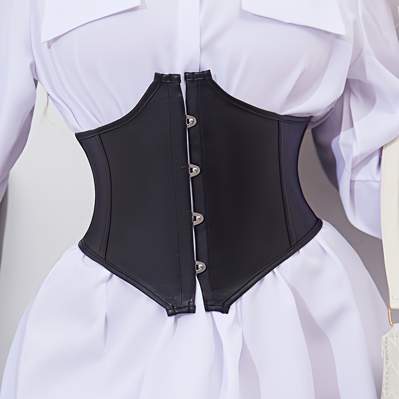 

Plus Size Elegant Waist Trainer, Women's Front Closure Lace Up Tummy Control Slimming Corset