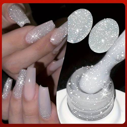 1 10ml gel latte riflettente glitter a soak off per unghie per nail art
