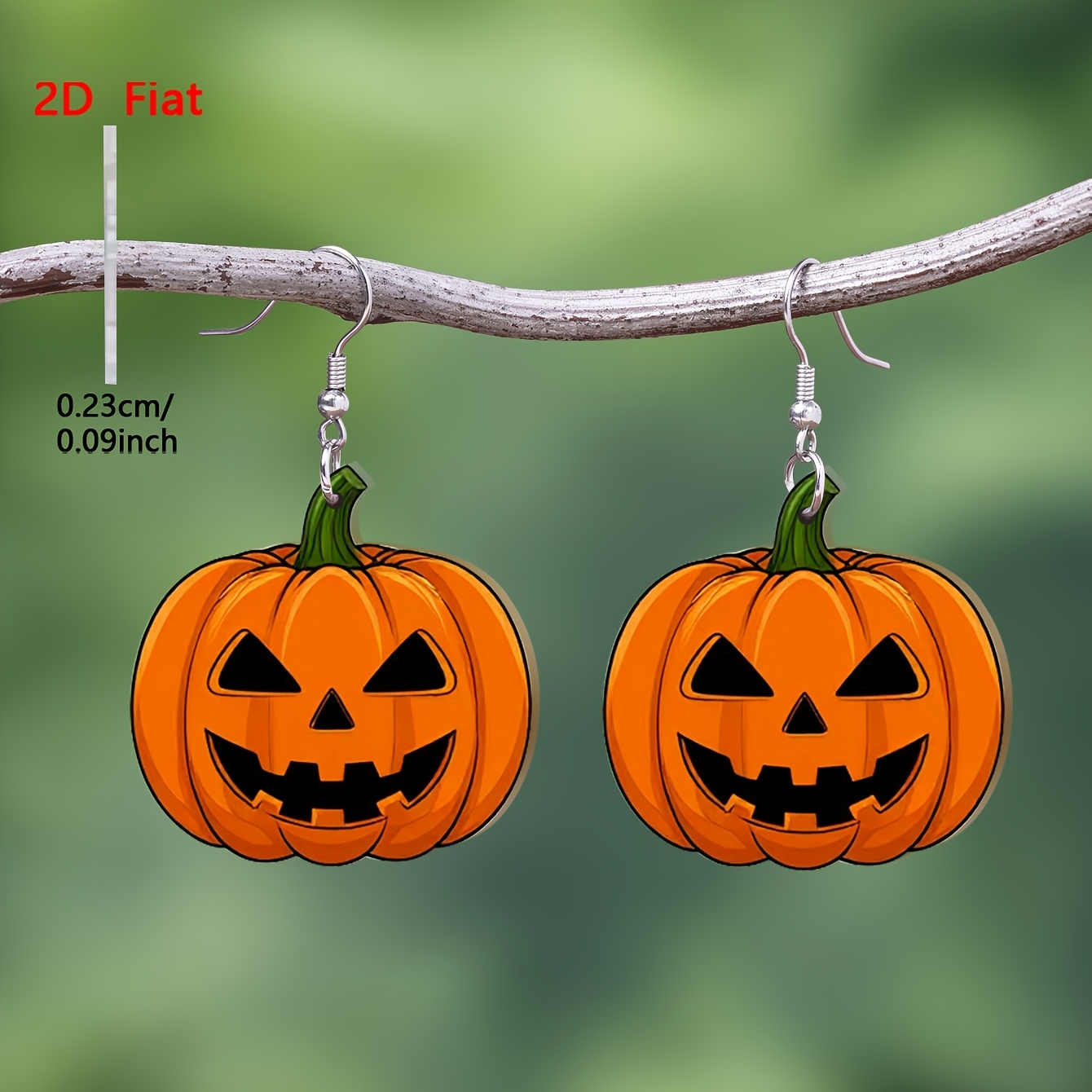 TEMU 2D Plat - 1 Paire 2D Plat - 1 Paire Halloween Motif Citrouille Pendentif Acrylique Bague de , Style Foncé et Ludique Bijoux Quotidiens pour