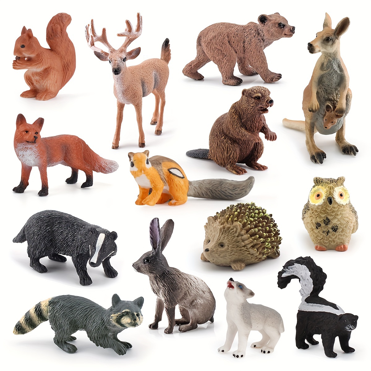 Simulation Squirrel Hedgehog White-tailed Wildlife Christmas Set Model