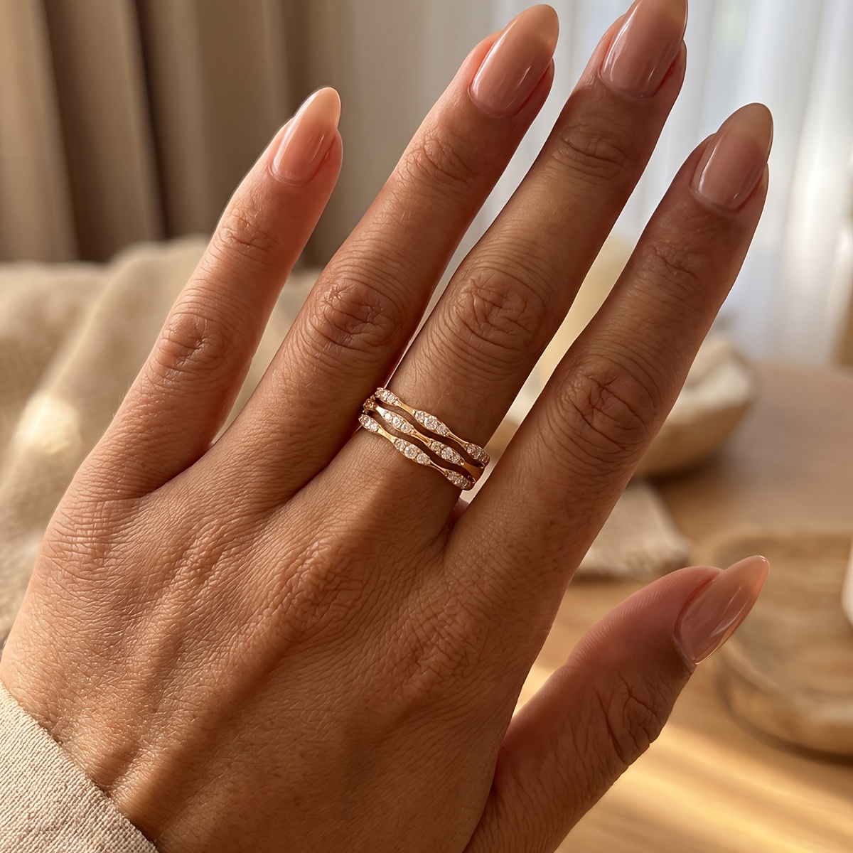 Women's Bamboo Multi-Circle Ring, Exquisite and Fashionable