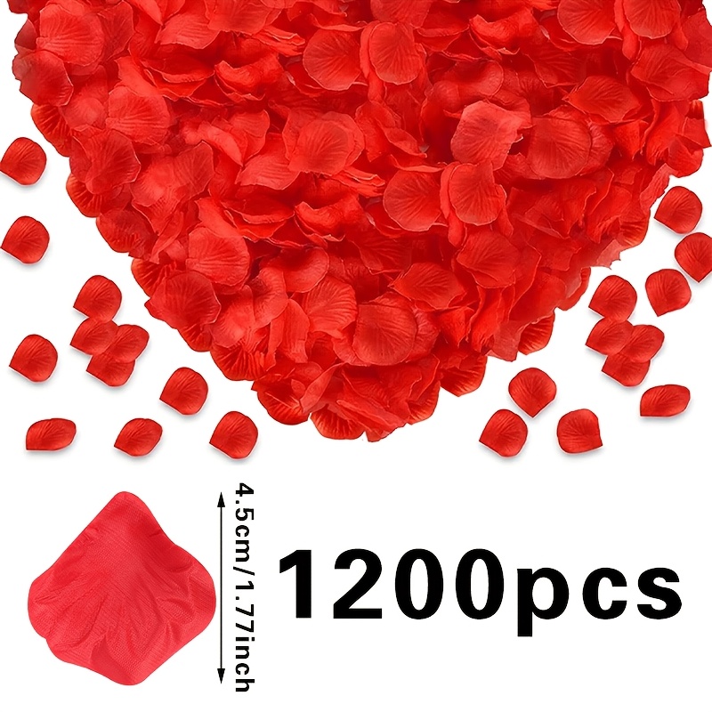 1000 Künstliche Rosenblätter + 12 Herz-LED-Teelichter – Romantisches Deko-Set Für Antrag & Hochzeit