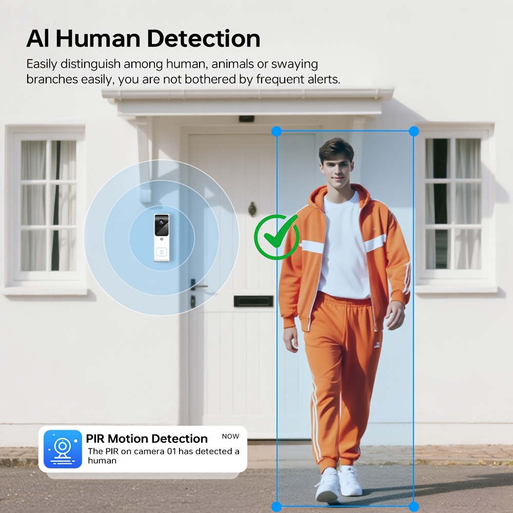 Wireless Doorbell Camera with 1440P Resolution & Two-Way Audio