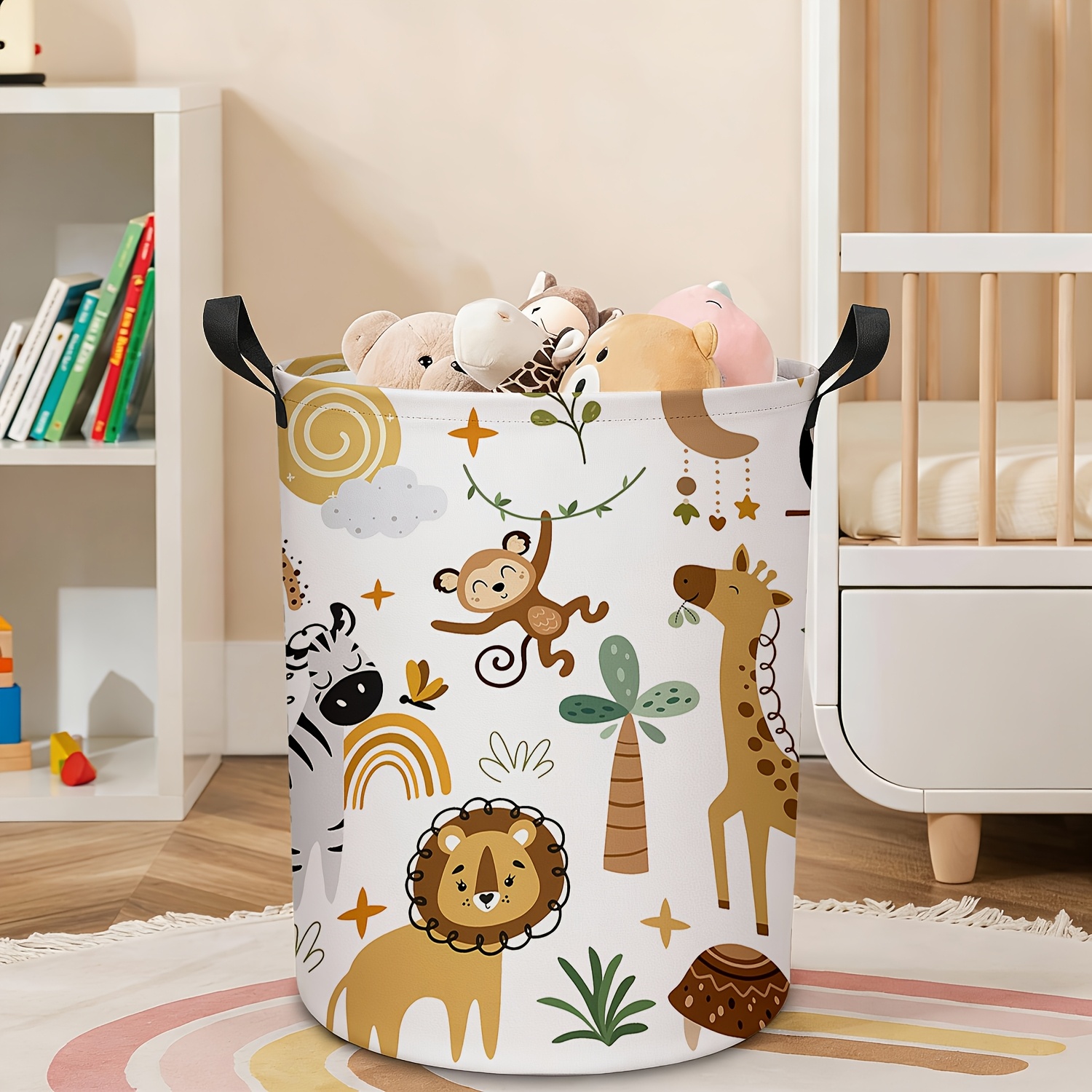 TEMU 1 pz, Cesto portabiancheria con simpatici animali elefante leone, cesto porta vestiti e libri, scatola regalo per arredo camera da letto,