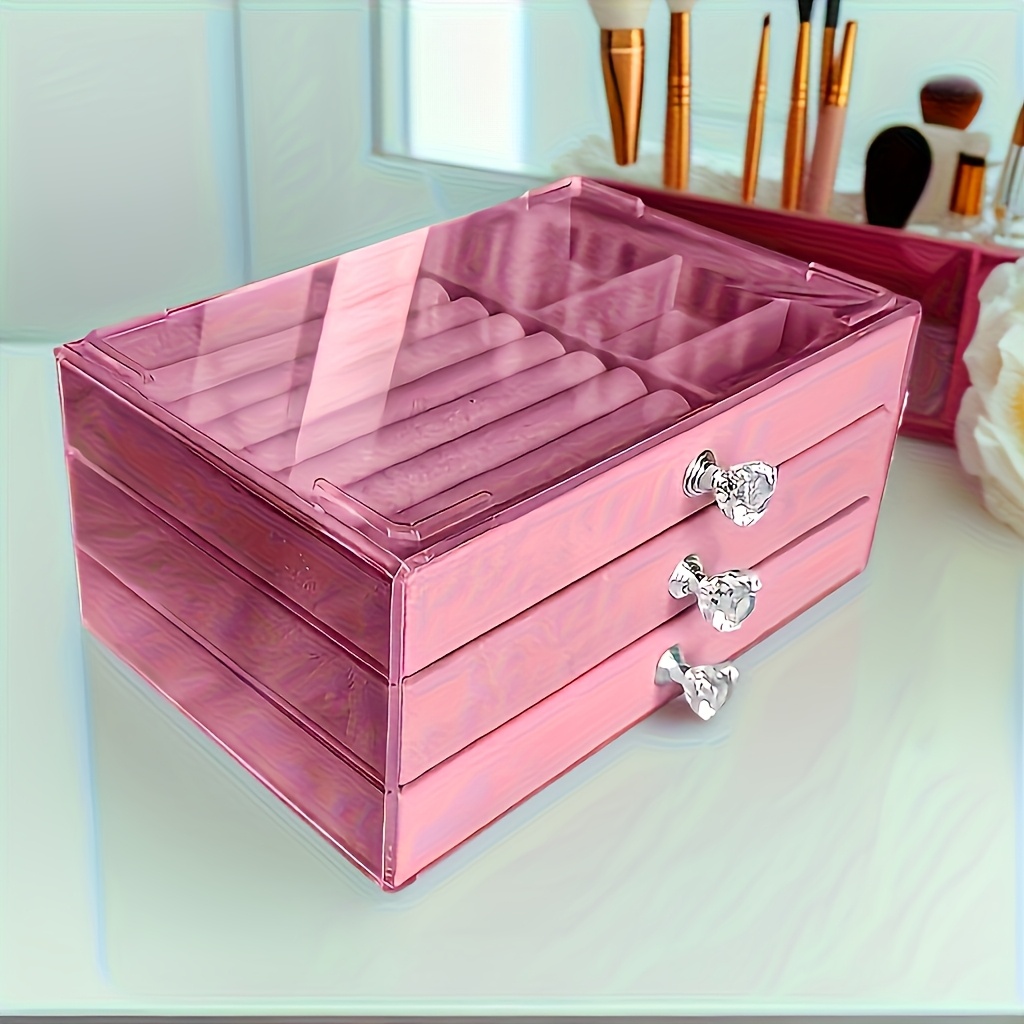Pink Jewelry Storage Canada Tier Luxury Acrylic Jewelry Organizer