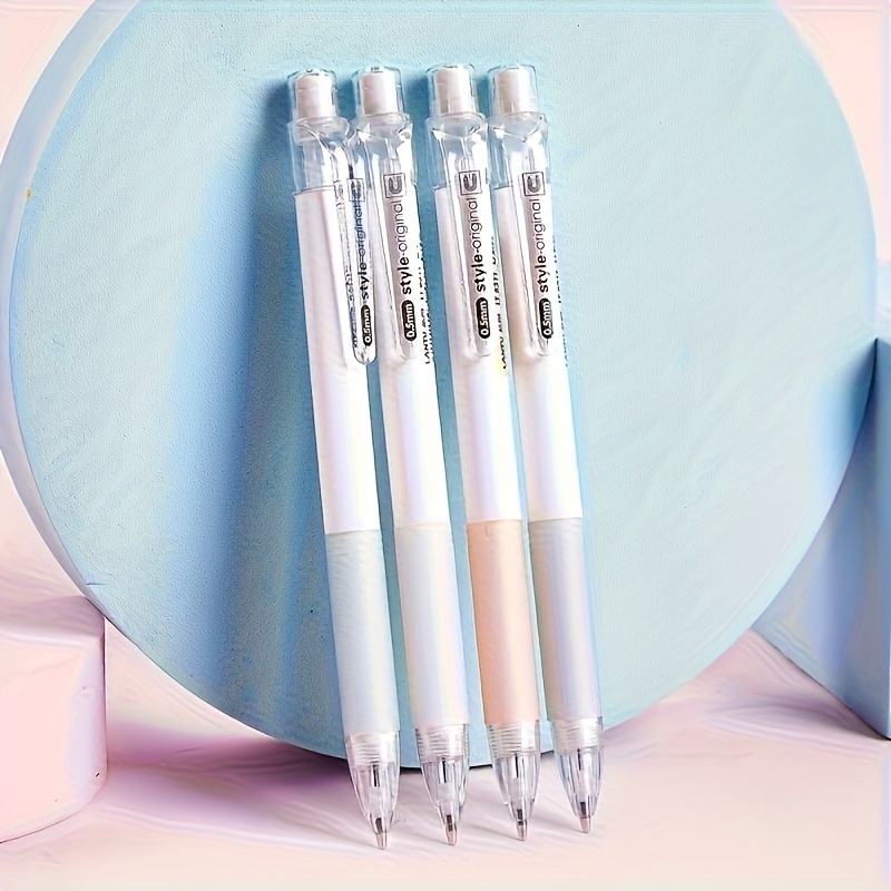 TEMU 4-pack 0.5mm Automatic Pencils With Eraser - Transparent Body, Smooth Writing, Compatible With Pencil Sharpeners & Cases - Ideal For School,