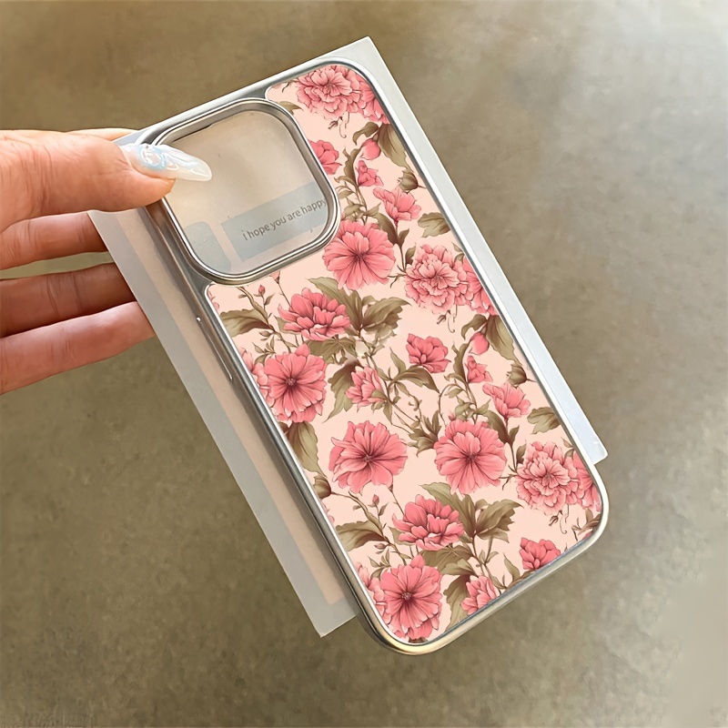 

Pink Flowers Soft Case For Iphone Models Including 16 Pro Max, , 15 Pro, 14 Pro Max, 13 Pro Max, 12 Pro Max, 11, Xs/xr/xs Max - Protective Cover