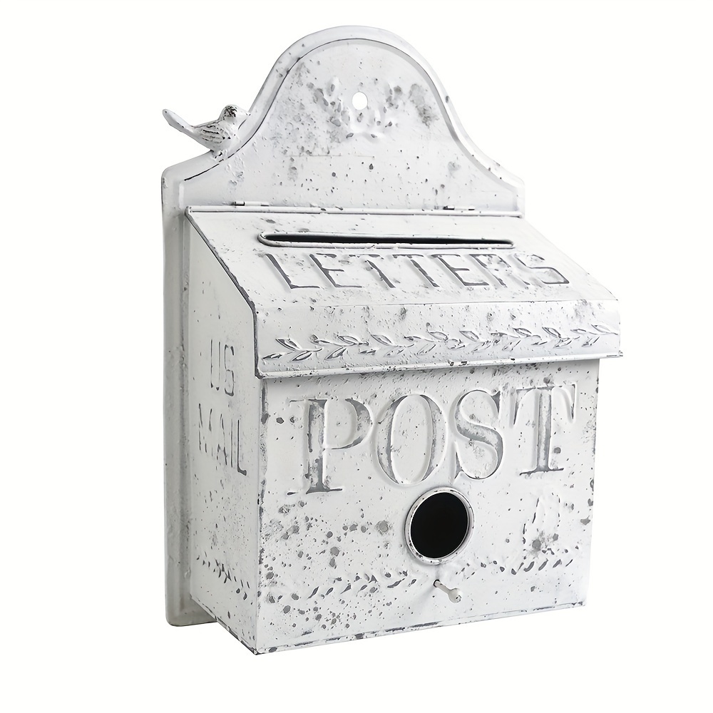 

1pc Wall Mounted Post Box Mailboxes, Letter Box Metal Farmhouse Post Decoration, Crafts Mailbox, Post Vintage Outside Box