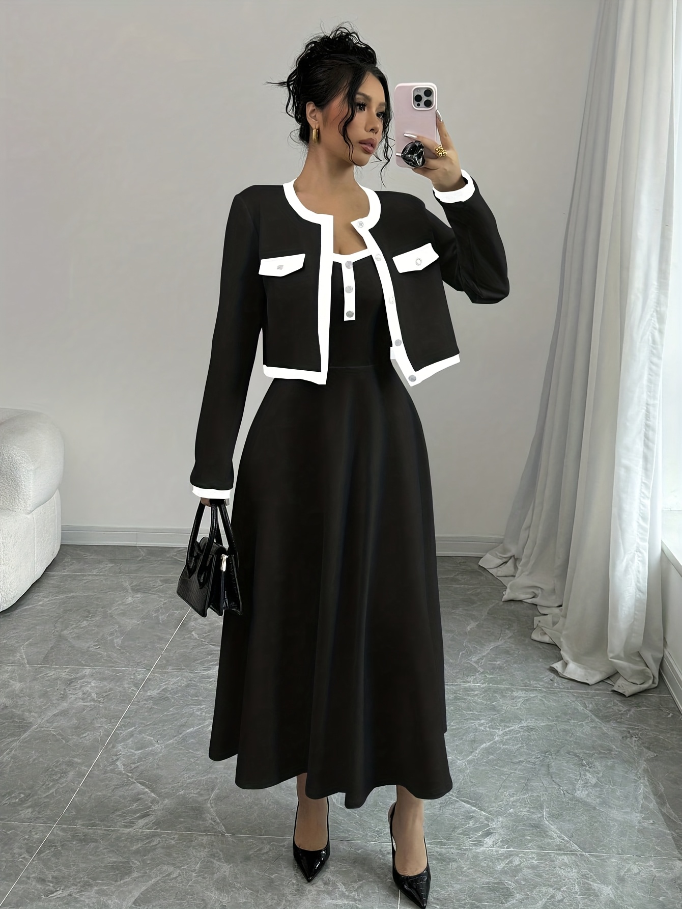 black and white dress and jacket Tuxedo Jacket