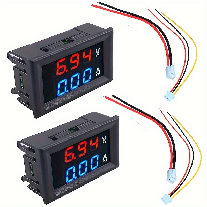 

2pcs 0.28" Digital Voltmeter Ammeter, Dc 100v 10a Amp Voltage Current Meter Tester Dual Led Display Panel With Connect Wires