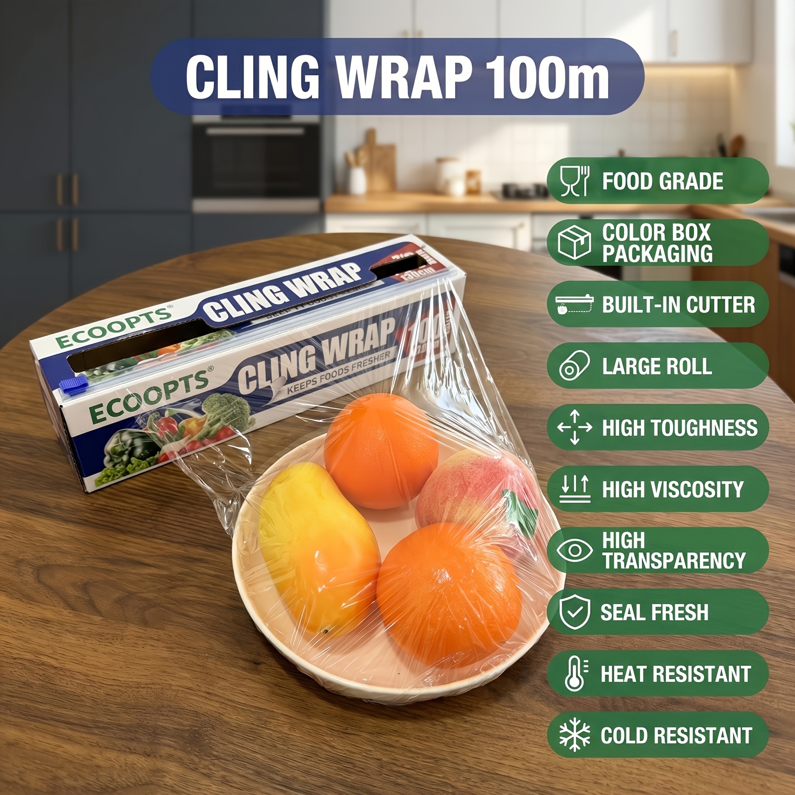 Household Plastic Wrap, Thickened Large Roll Design