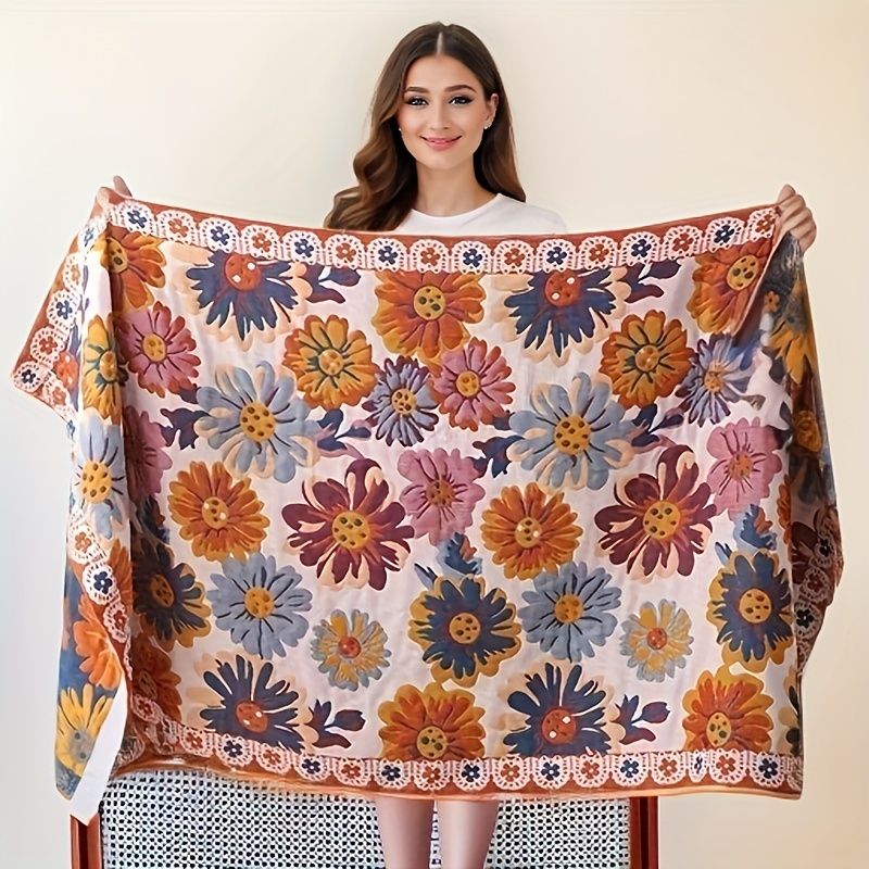 TEMU 4 Soft Adult Gauze Bath Towels That Are Absorbent, Quick-drying, And Designed For Spring And Summer Use Without Shedding Hair