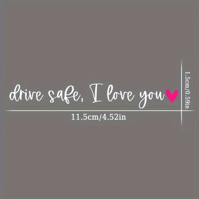 Adesivo per specchietto retrovisore con scritta I Love You Drive
