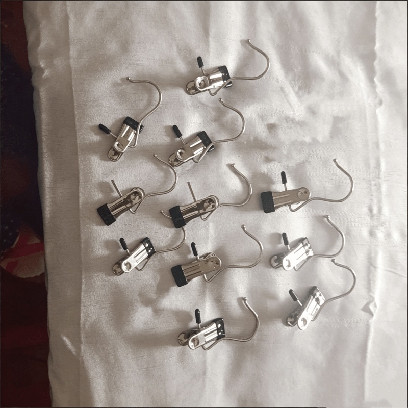 TEMU 11pcs Metal Jeans Hanger With Clips, Multi-functional Space-saving Pants Hanger, 360-degree Rotating Portable Storage Clips, Durable Wardrobe