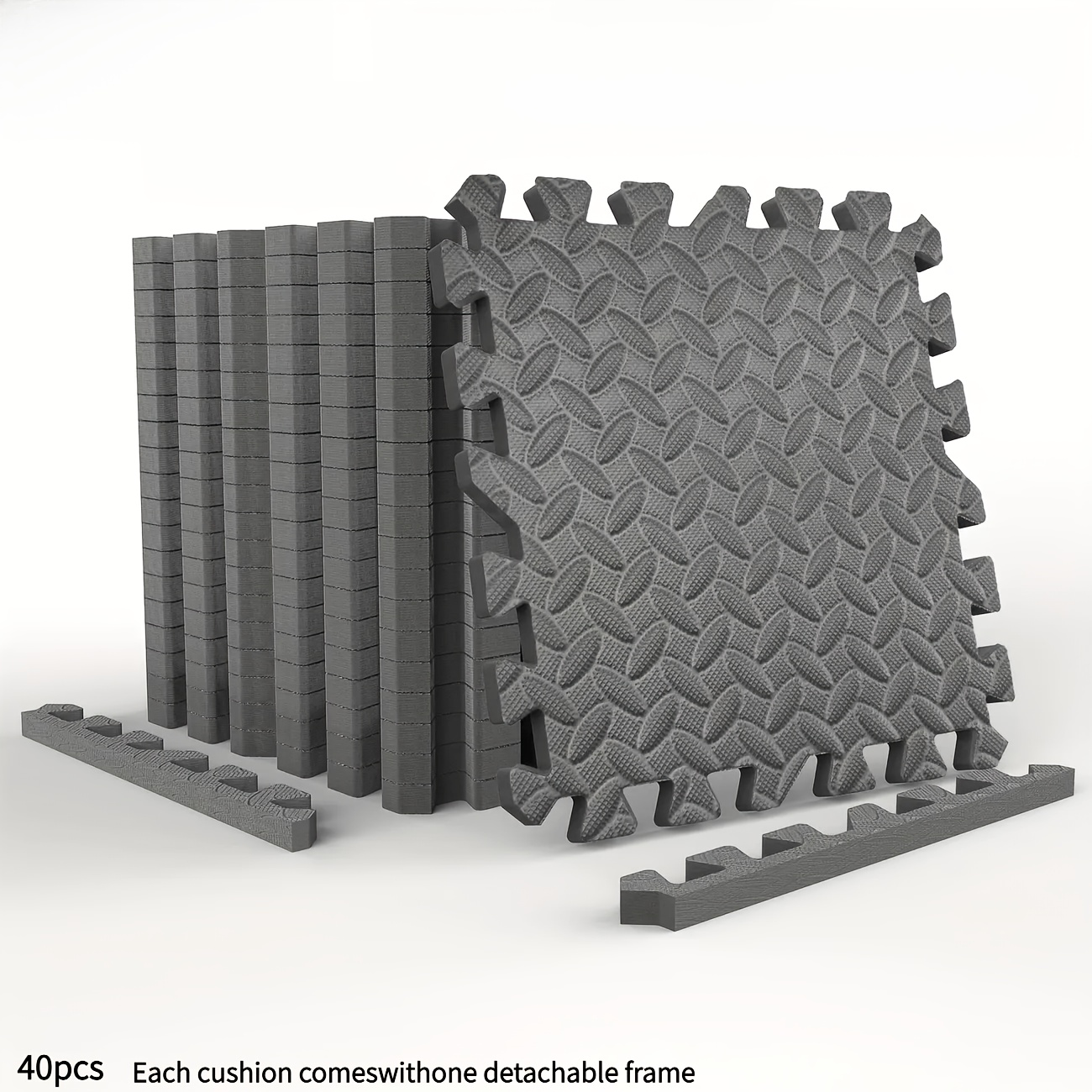 40pcs Interlocking Eva Foam Floor Tiles Suitable For Gym, , Weightlifting - Thick Waterproof Puzzle, Tiles With Assembly, Durable For Gym & Training (no)