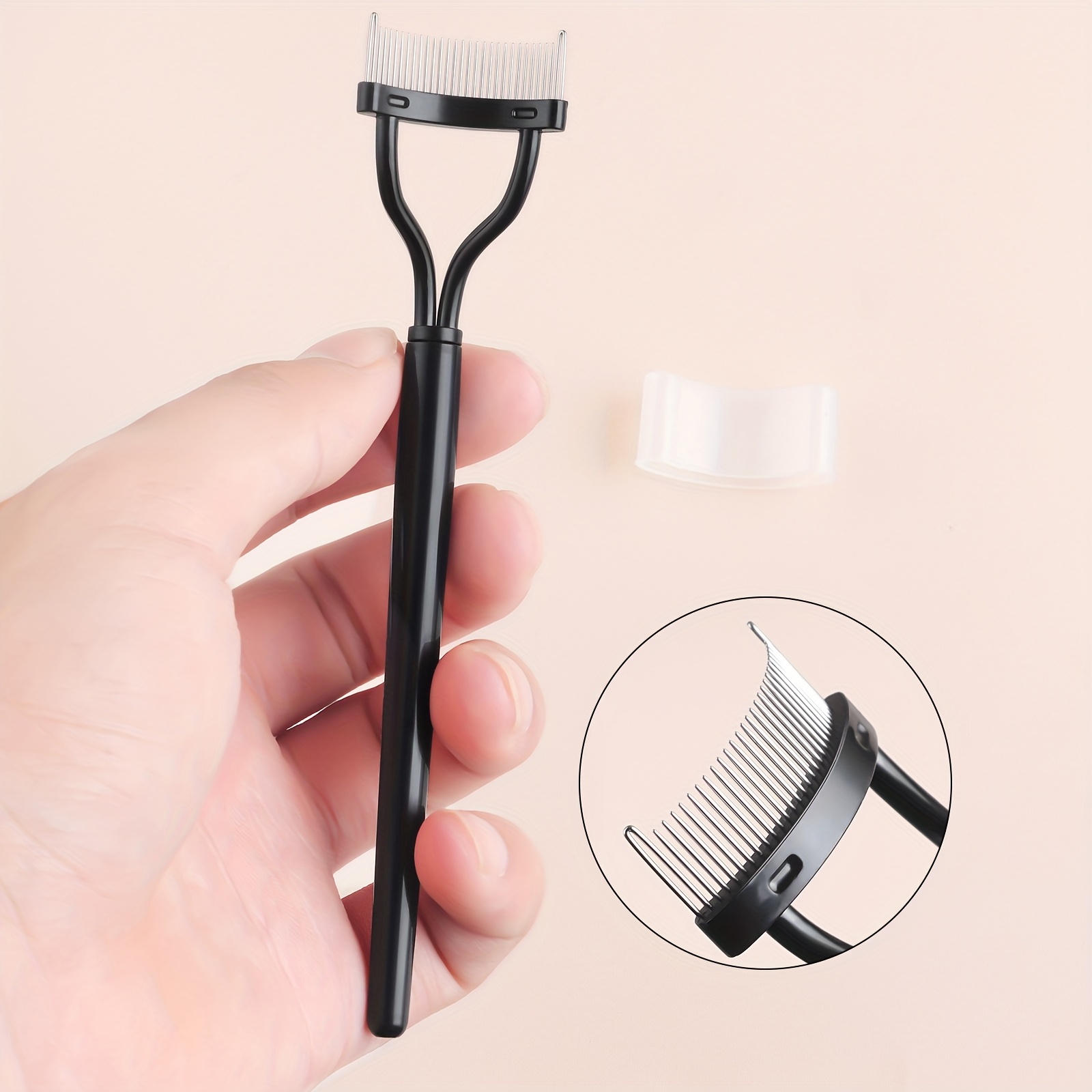 TEMU 1pc Eyelash Separator, A Professional Eye Makeup Tool That Prevents Scratching And Ensures Clear Of Lashes, Ideal For Daily Beauty Routines.