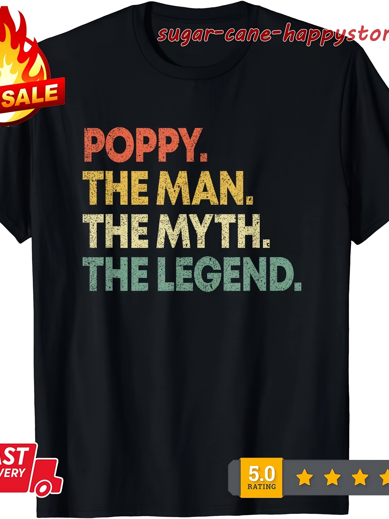 2026 new style for fan mens poppy the for man   the legend t shirt for grandpa s 3xl picture 1 of 6 unisex holiday giftcasual outing 2026 new style t shirt 180g