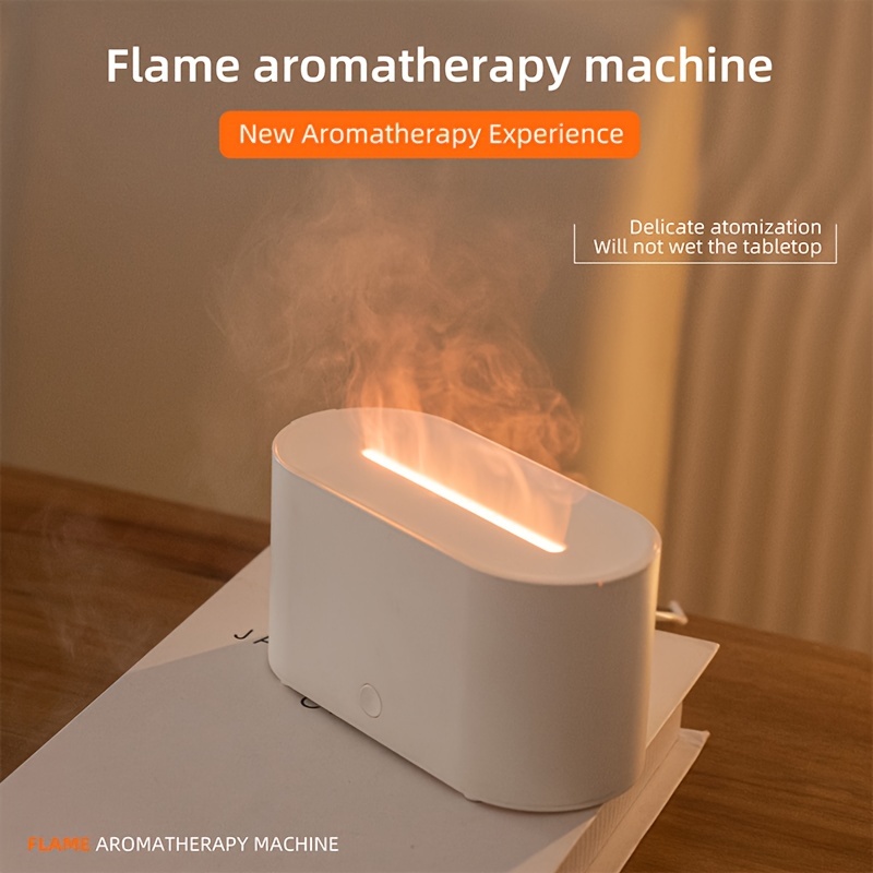 simulation flame humidifier colorful atmosphere lamp aromatherapy diffuser intelligent timing anti dry burning household desktop humidifier details 1