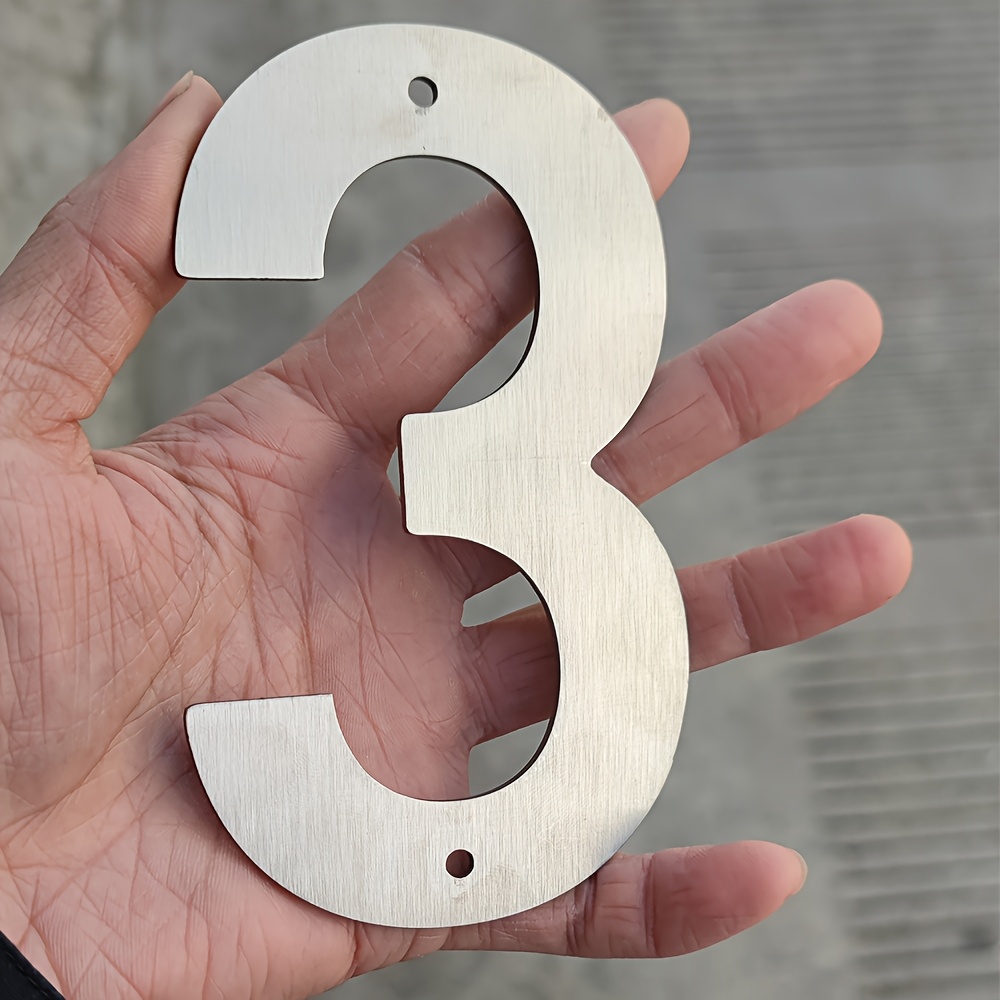 

Elegant Stainless Steel Number Sign - , 3d Floating Effect For Outdoor Garden Decor