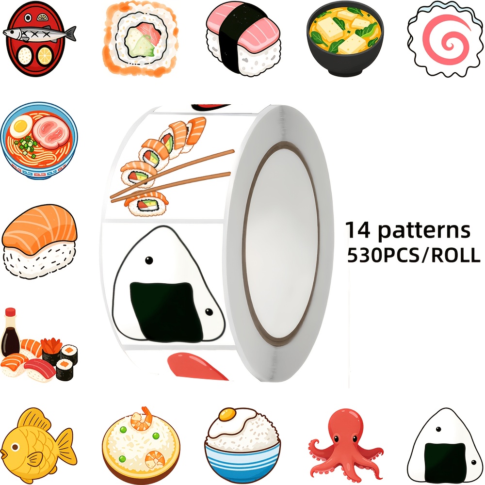 TEMU 530pcs Theme Stickers, 14 Designs, Suitable For Packaging Decoration, Laptop, Tablet, Notebook, Envelope, Gift Box, Suitcase Decoration, Ideal