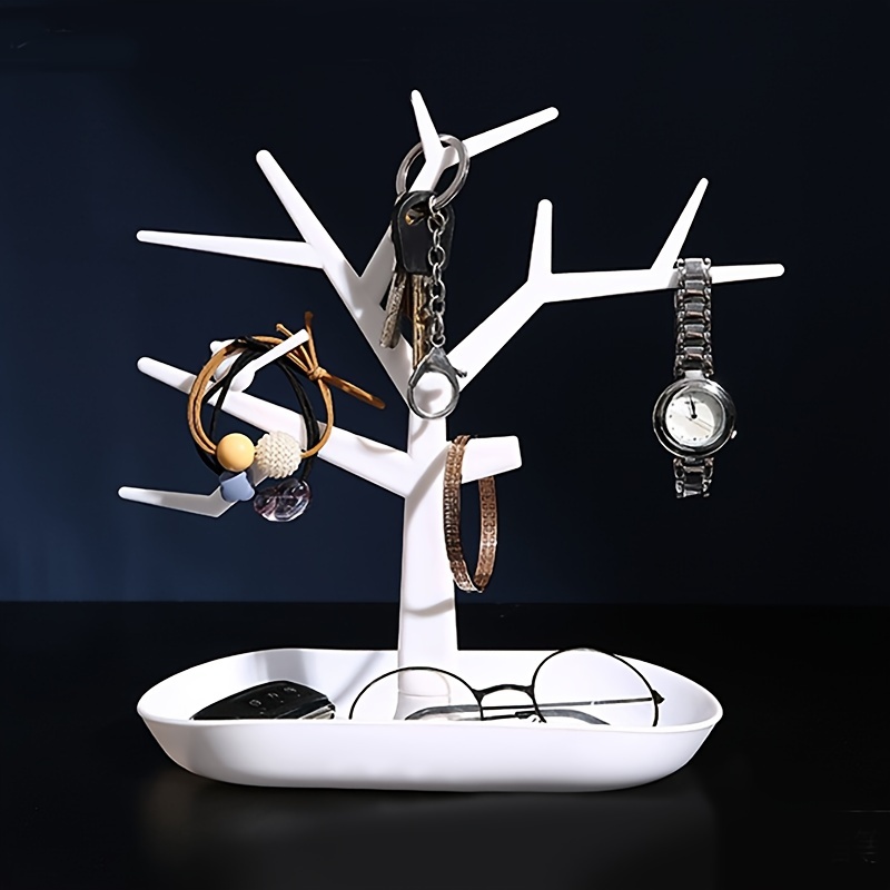 1pc Tree-shaped Hook Creative Necklace Jewelry Necklace Bracelet Jewelry Display Stand Creative Earrings Ring Storage Rack, Jewelry Towers